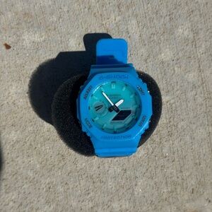 G-Shock Bright Blue Resin Analog-Digital Watch